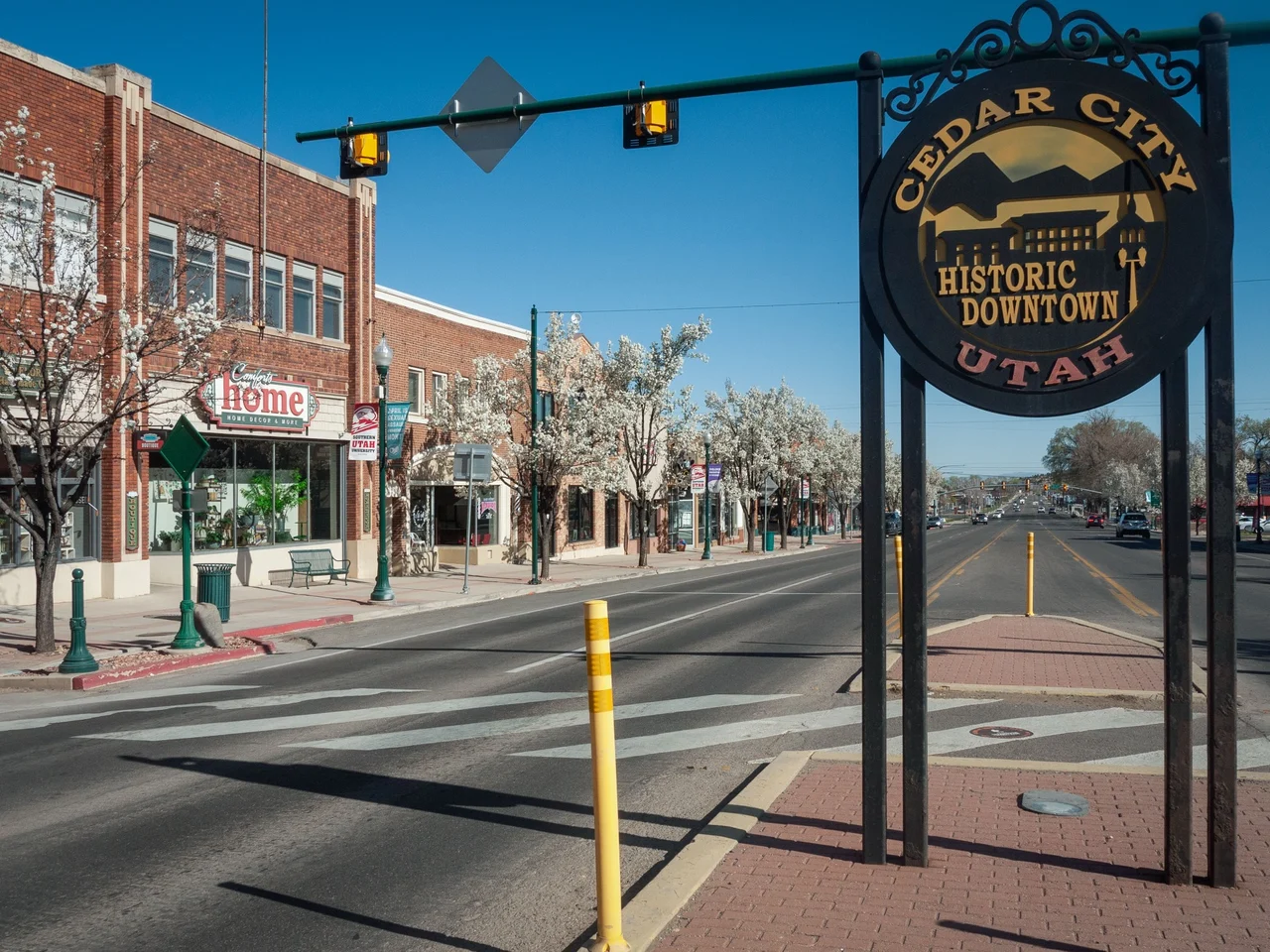 Cedar City Historic Downtown sign in Cedar City, Utah near local Medicare plan review services from Frontline Mutual Medicare