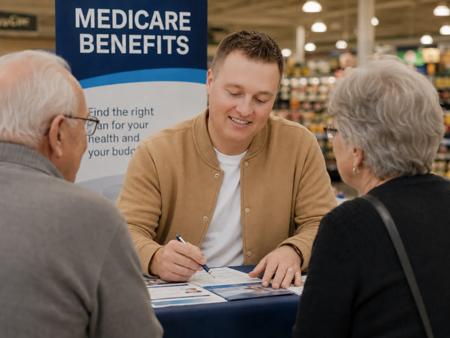 Tory Blain reviewing Medicare benefits with older adults in Utah